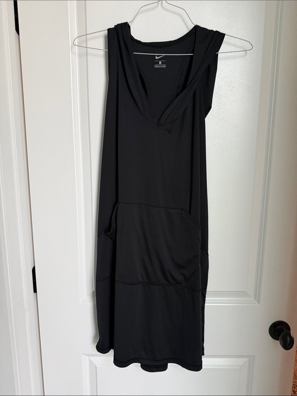 Nike Black Sleeveless Midi Dress/Bathing suit cover with Front Pocket